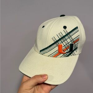 University of Miami Hurricanes embroidered white‎ hat